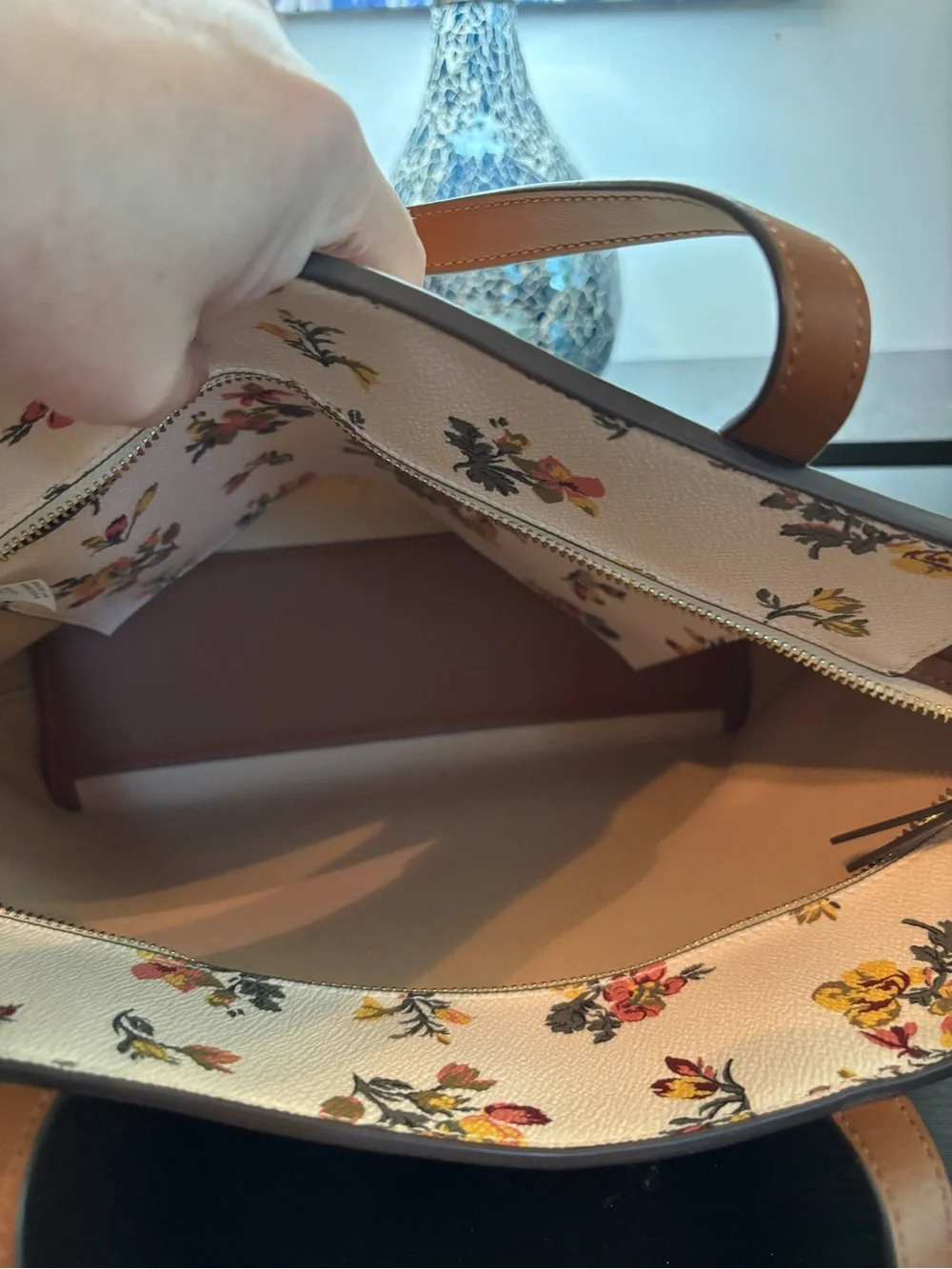 Authentic Rare Tory Burch Kerrington Small Rose Floral Tote Bag– EUC